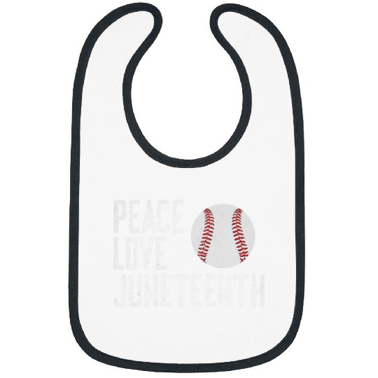 Baseball Peace Love Juneteenth Pride Black Girl Queen King Bibs
