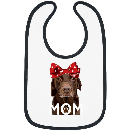 Chocolate Lab Mom Brown Labrador Retriever Mother Dog Mama 2 Bibs