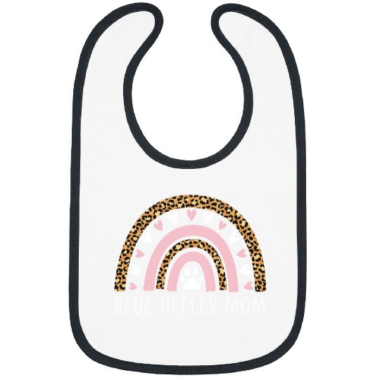 Blue Heeler Mom Mama Australian Cattle Dog Rainbow Leopard Bibs