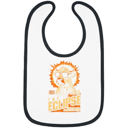 Cow Solar Eclipse 2024 Cattle Farmer Science Fiction Movie Bibs