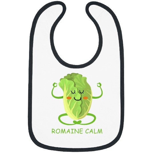 Romaine Calm Vegetable Gardener Funny Gardening Lettuce Pun Bibs