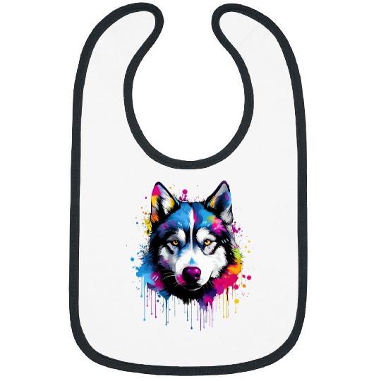 Colorful Siberian Husky Dog Bibs