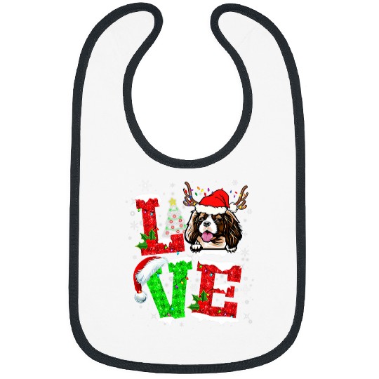 Love Cavalier King Charles Spaniel Christmas Tree Lights Dog Bibs