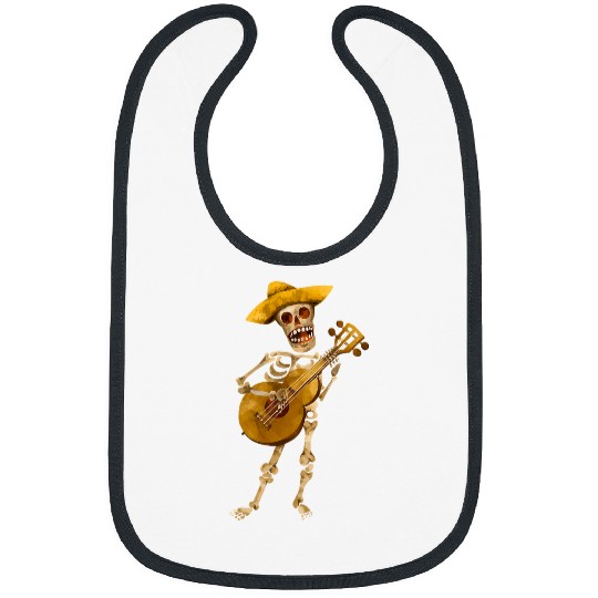 Funny Skeletons Cowboy Western Guitar Music Dancing Men Women Bibs