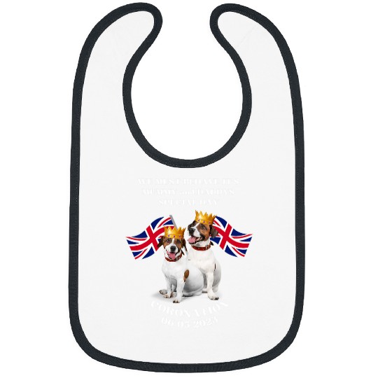 British Royal Dog Crown Union Jack UK King Coronation Bibs