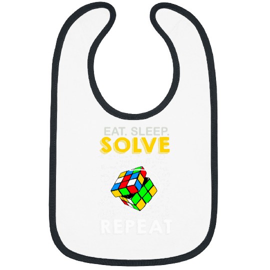 Eat Sleep Solve Repeat Math Speed Cubing Genie Cube 27 Bibs