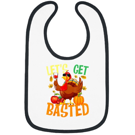 Lacrosse Gift lets get basted cool turkey autumn 2thanksgiving 2 Bibs