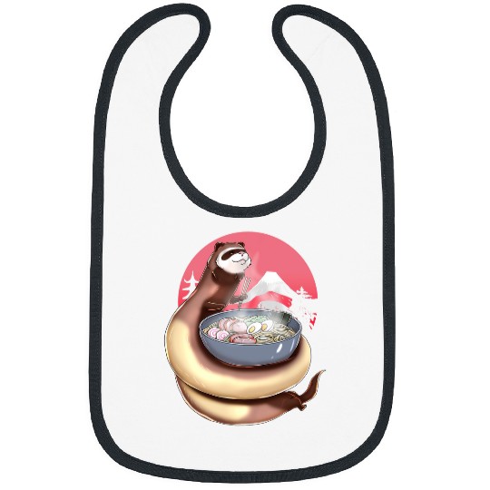 Ferret Japanese Art Harajuku Retro Aesthetic Ramen Noodle Bibs