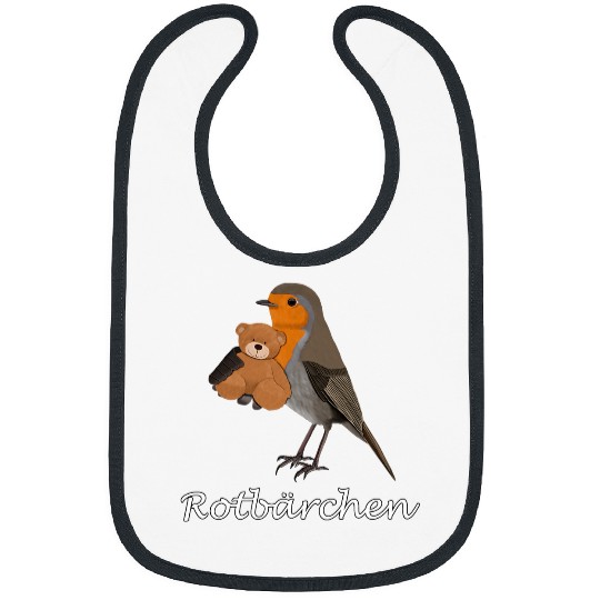 Robin cuddles with teddy bear red bear funny bird Bibs