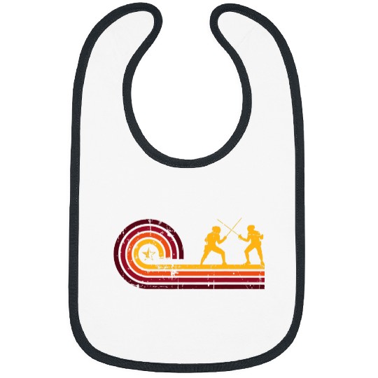 Fencing epee sports martial art fencer RETRO graphic Bibs