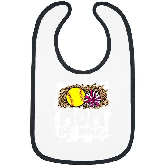 Cheer Softball Mom of Both Softball and Cheer Mother Bibs