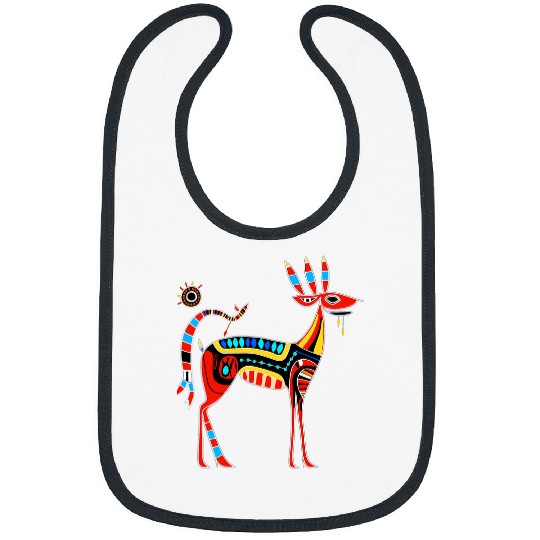 Deer in Native American Pacific Northwest Coast Style Bibs