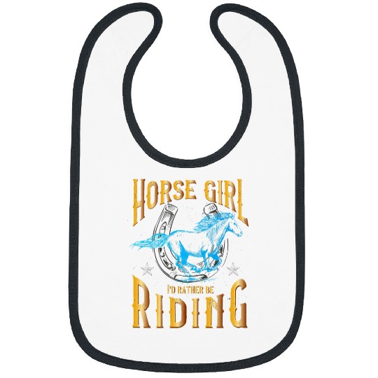 Horse Lover Girl Id Rather Be Riding Equestrian Bibs