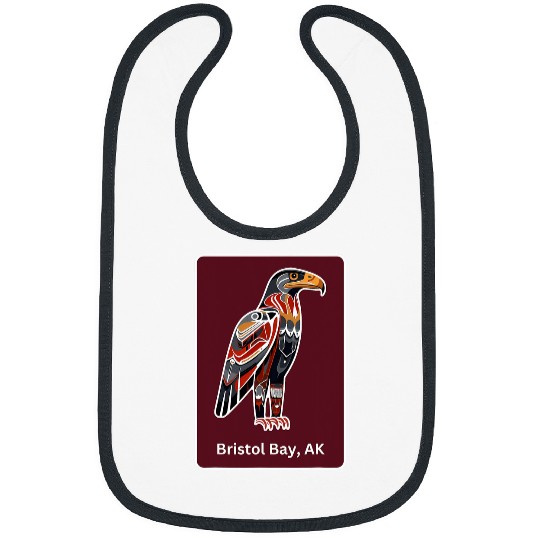 Bristol Bay Alaska Native American Haida Style Hawk Art Bibs