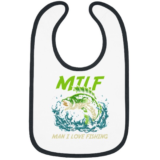 Fishing Man I Love Fishing Attractive Woman MILFS Fisher Bibs
