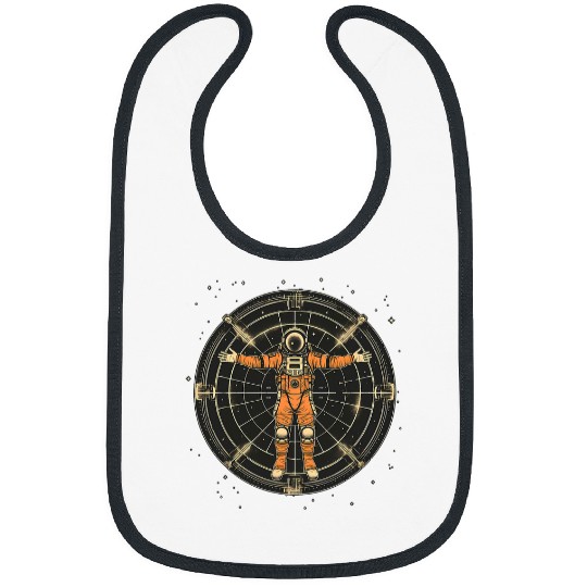 Astronaut Vitruvian Man Funny Leonardo Da Vinci Graphic Bibs