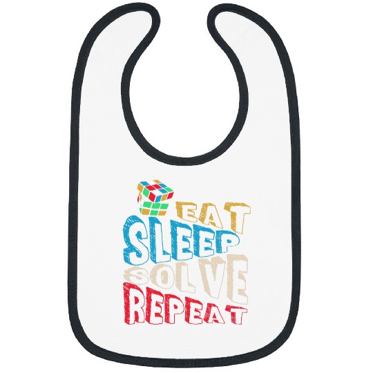 Eat Sleep Solve Repeat Math Speed Cubing Genie Cube 210 Bibs