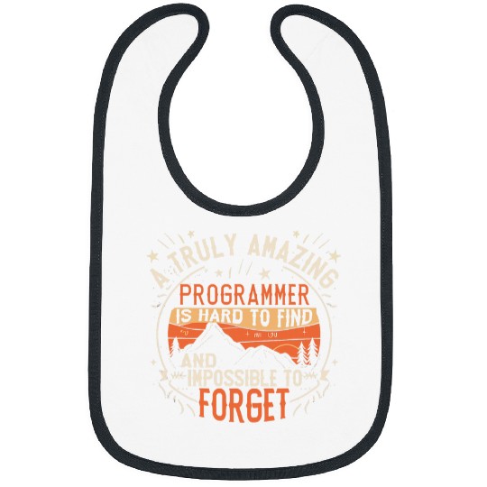 A Truly Amazing Programmer Is Hard To Find Funny Retro Bibs