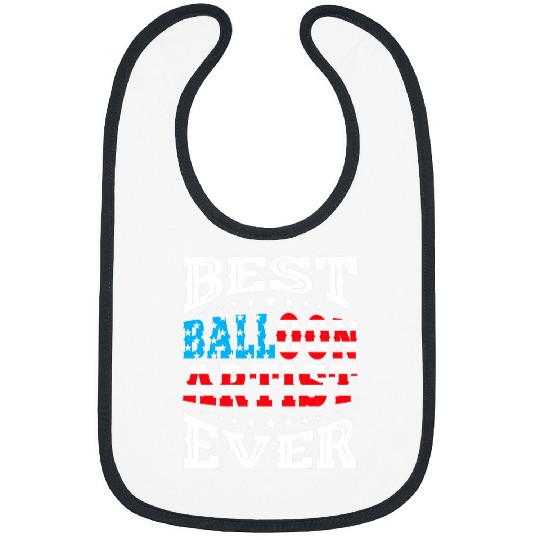 bests BALLOON ARTIST 4th Fourth of July USA American Flag Bibs
