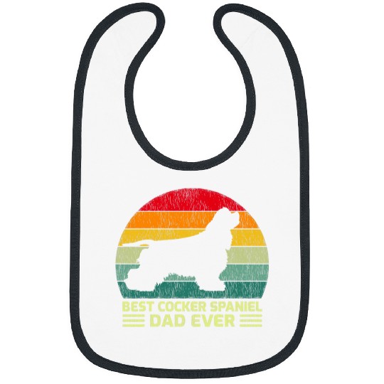 Mens Funny vintages bests Cocker Spaniel Dad Ever Fathers Day Bibs