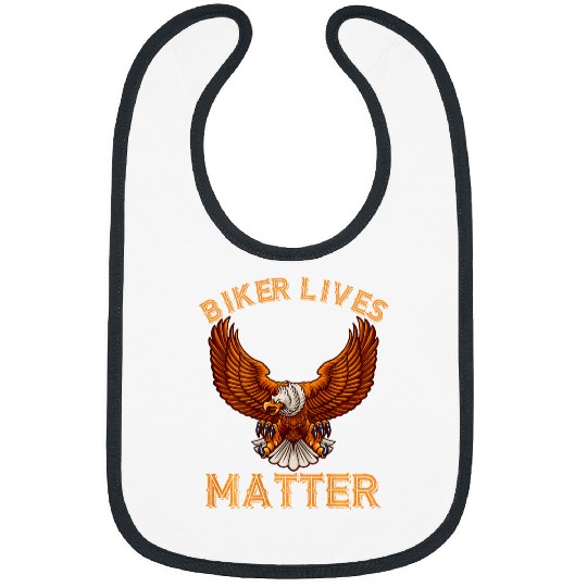 Biker Lives Matter Funny Bikers Distressed Bald Eagle Bibs