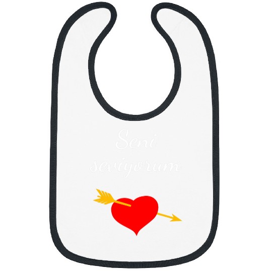 Seni seviyorum I Love You Turkish Valentines Day Turkey 21 Bibs