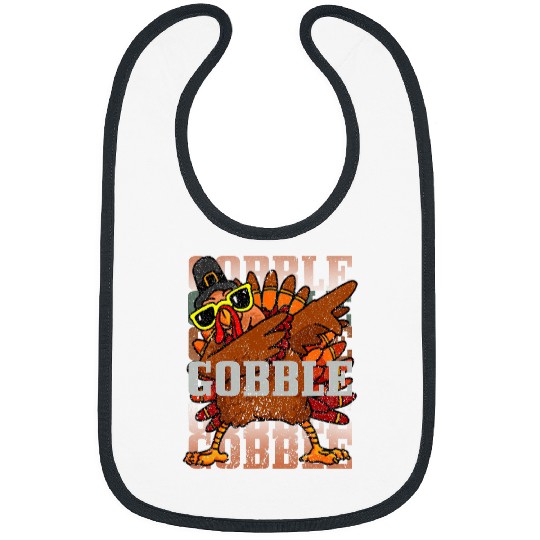 Funny vintages Gobble Turkey for Thanksgiving Day Bibs