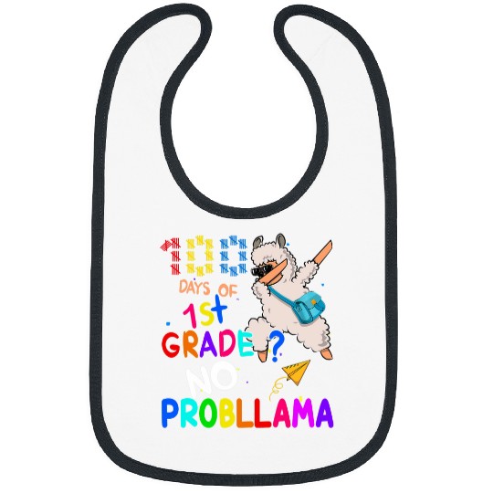 100 Days Of 1st Grade No Probllama Dabbings Llama Kid Teacher Bibs