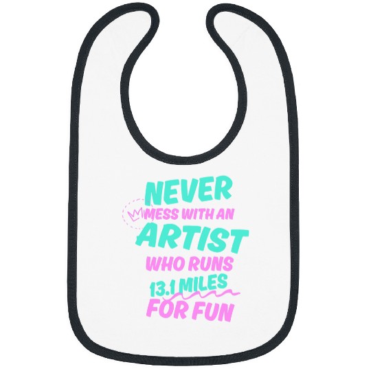 Artist Who Runs Half Marathon Funny Running Humor Runner Art 3 Bibs