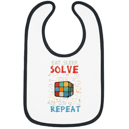 Eat Sleep Solve Repeat Math Speed Cubing Genie Cube 26 Bibs