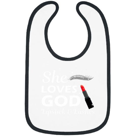 Funny Makeup Lipstick Art Girl Women Lashes 2Lips Christian Bibs