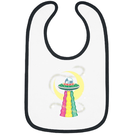 Cool Space UFO Aliens Stars Moon Abduction Astronomy Lover Bibs