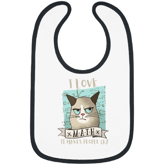 Funny Cat I Love Math It Makes People Cry Teacher Nerd Bibs
