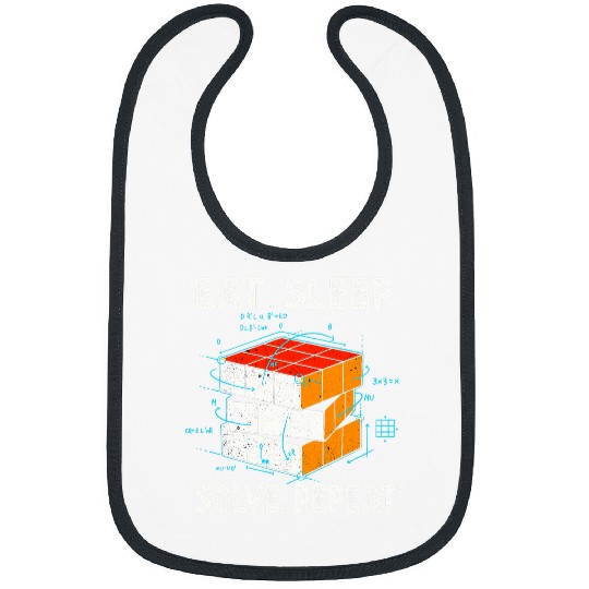 Eat Sleep Solve Repeat Math Speed Cubing Genie Cube 219 Bibs
