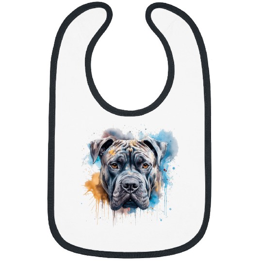 Colorful Cane Corso watercolor art 7 Bibs