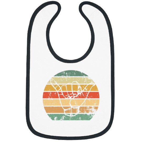 Surf Life Retro Shaka Sign Hawaii vintages Hang Loose Surfing Bibs