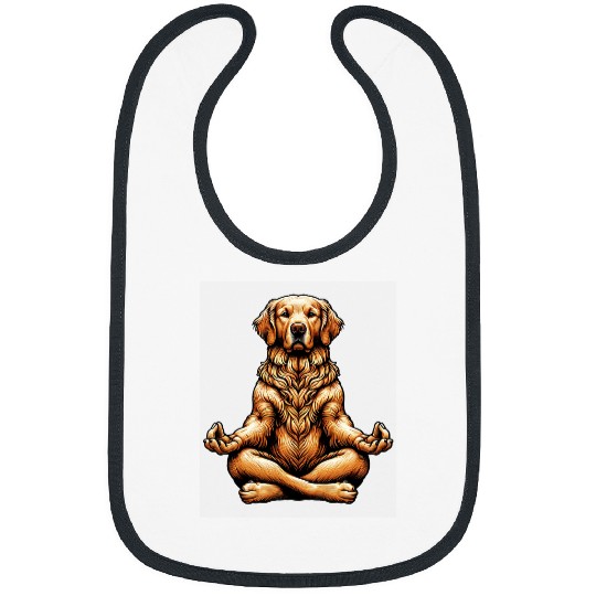Golden Retriever Dog Lover Yoga Meditation Lotus Position Bibs