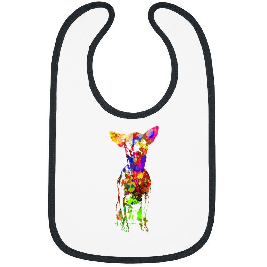 Chihuahua Watercolor Dog Men Women Bibs