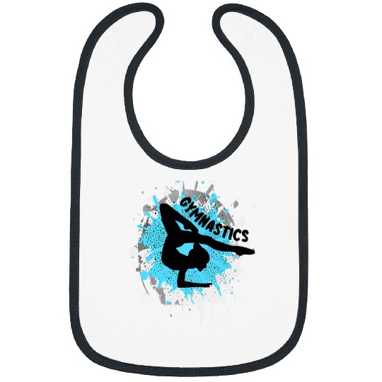 Cool Gymnastics Girls Gymnast Daughter Artsy Cute Blue Paint Bibs