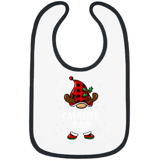 Mens Cavalier Dad Gnome Christmas Cavalier King Charles Spaniel Bibs
