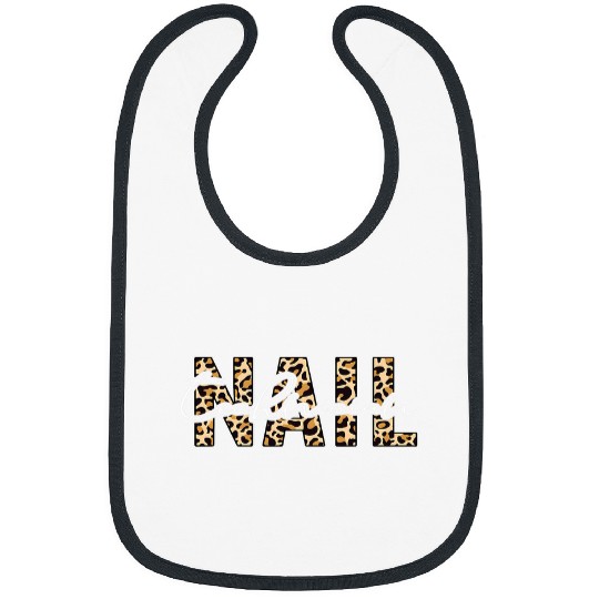 Funny Nail Technician Leopard Print Manicurist Bibs