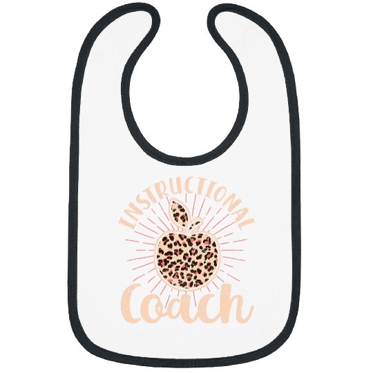 Bleached Leopard Instructional Coachs Typography Teacher 1 Bibs