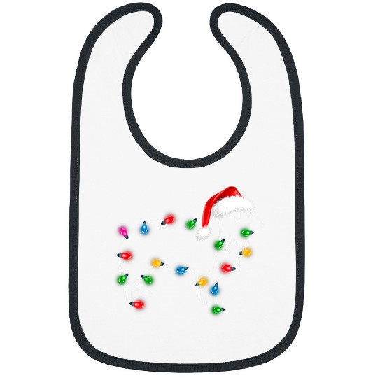 Christmas Border Collie xmass Lights Santa Hat Funny Dog Bibs