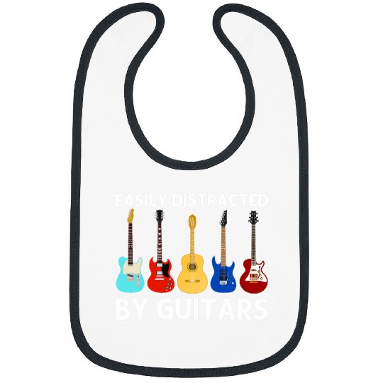 Funny Guitar Art Men Women Guitar Lovers Players Guitarists 2 Bibs