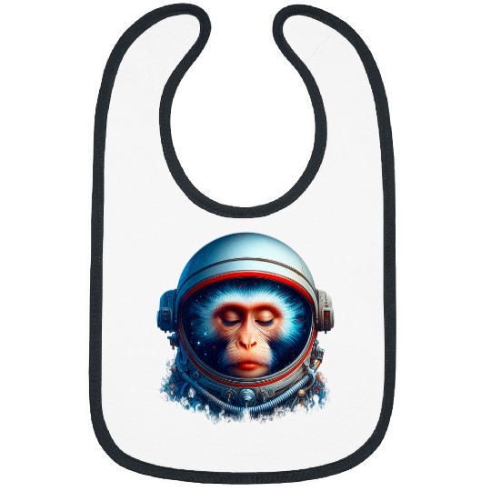 Cosmic vintages Space Travel Astronaut Monkey Thinker Nebula Bibs