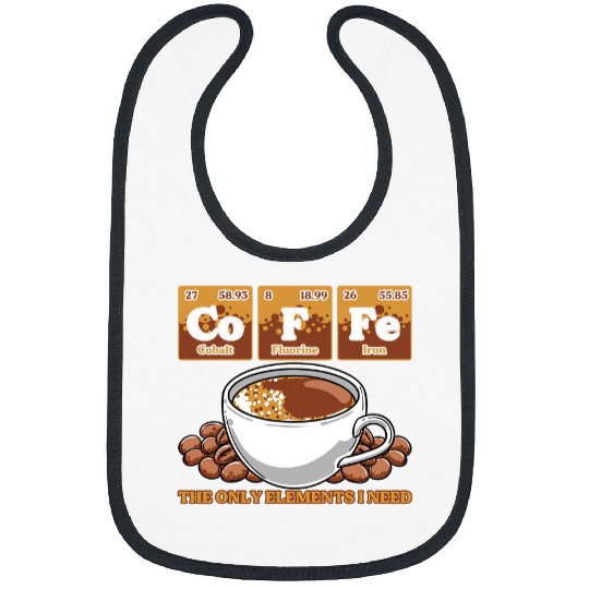 Funny Barista Scientist Coffee Periodic Table Of Elements Bibs
