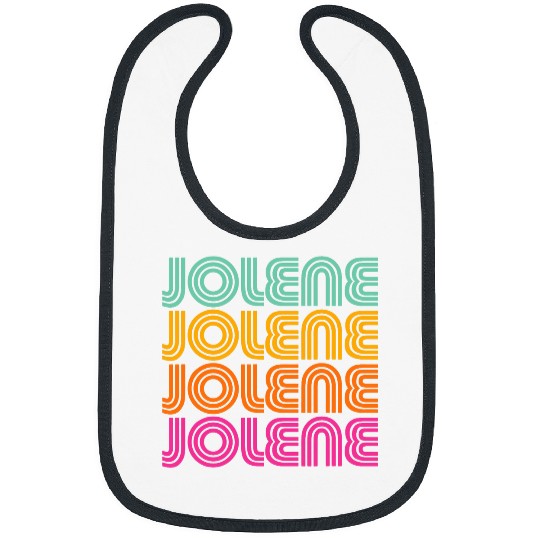 Jolene 2Retro vintages 70s 80s Rainbow Pink Song Sunset Name Bibs