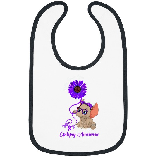 Epilepsy Awareness Elephant Faith Hope Love Sunflower Bibs