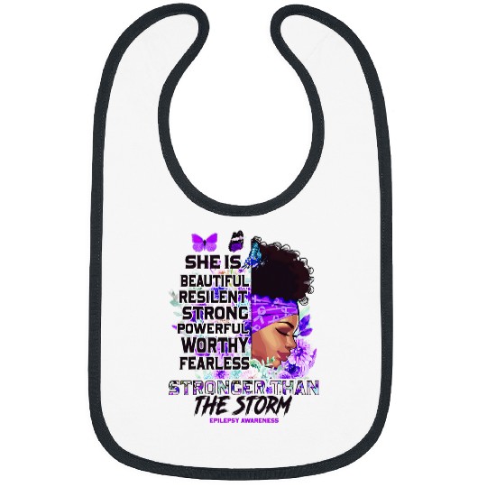 Epilepsy Awareness Black Girl Stronger Than The Storm Bibs