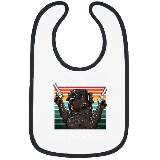 Cane Corso Pew Pew Dog vintages Retro Sunset Dogs Guns Nerd Bibs